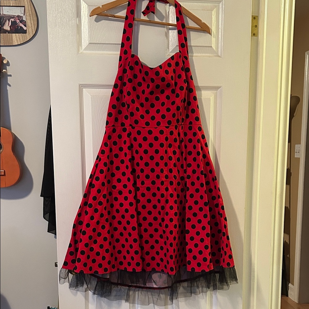 Retro Pin Up Halter Midi Dress